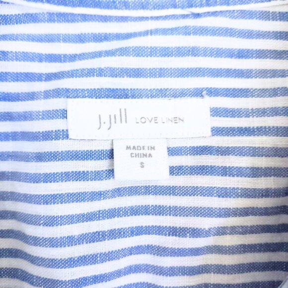 J.Jill Love Linen Blue Striped Sleeveless Button-Front Tunic Top – Size S - Picture 8 of 9
